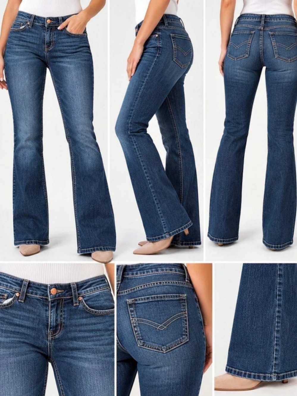 Copper Flash Women’s Bootcut Flare Jeans Size 10 Dark Wash Stretch Denim